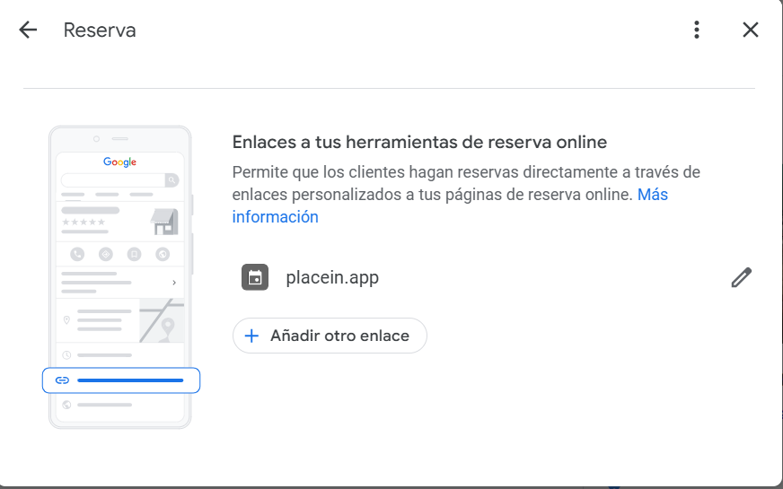 configurar enlace de reservas google empresas